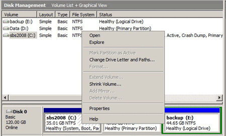 windows 2008 disk manager